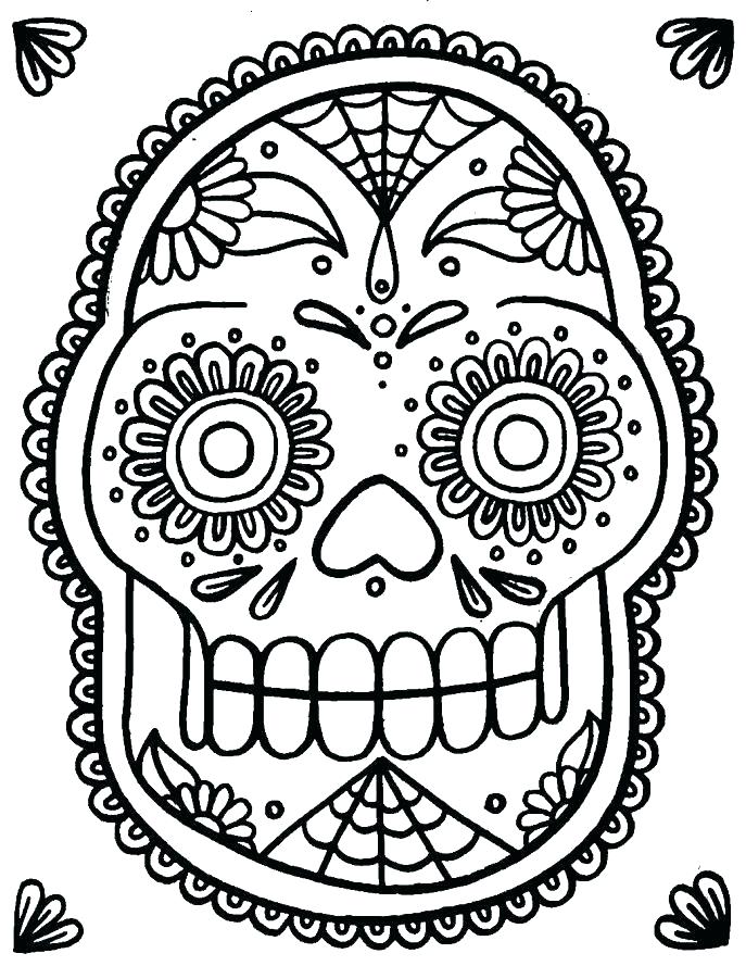 687x889 Skull Coloring Pages To Print Sugar Skull Coloring Pages Free