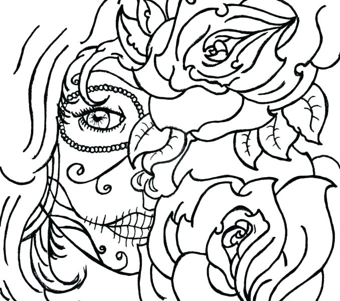 678x600 Sugar Skull Coloring Pages Skull Coloring Pages For Adults Sugar