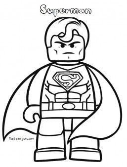 257x338 Superheroes Free Print Out Characters The Lego Movie Superman