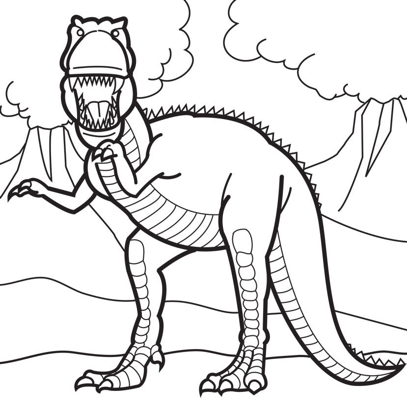 829x842 T Rex Coloring Pages Free Printable