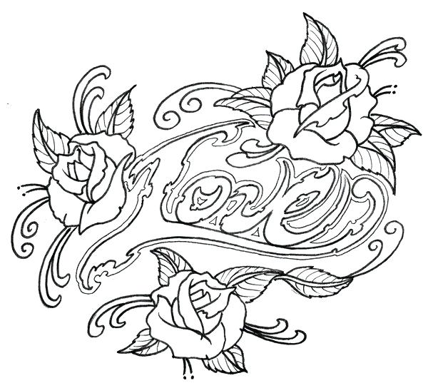 600x544 Free Tattoo Coloring Pages Outline