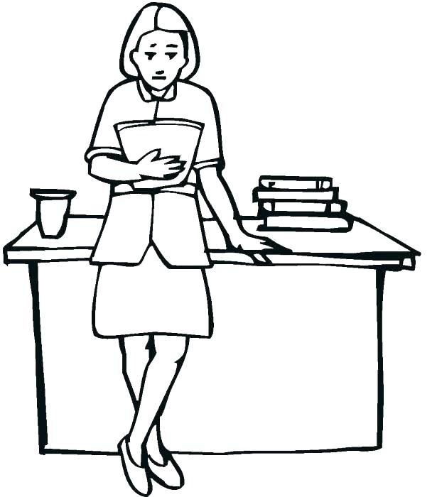 615x700 Teacher Coloring Pages