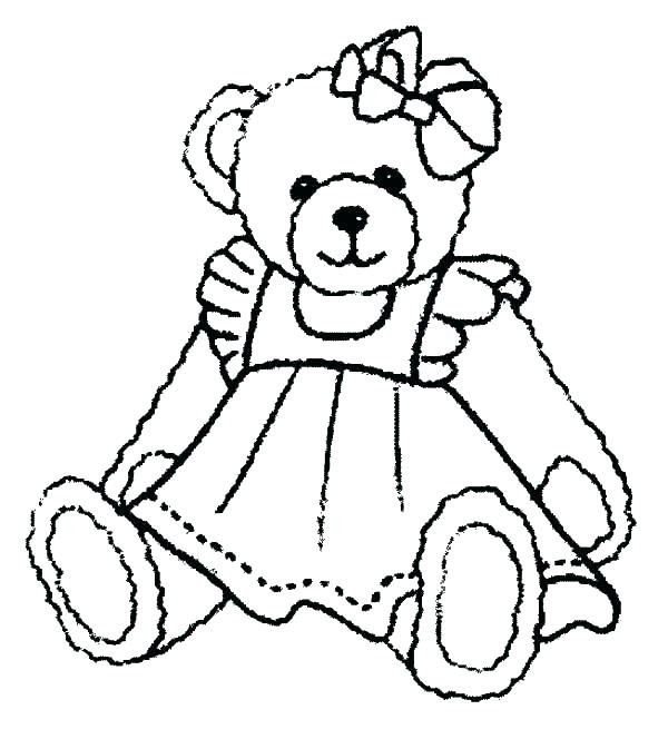 600x673 Cute Teddy Bear Coloring Pages Free Teddy Bear Coloring Pages