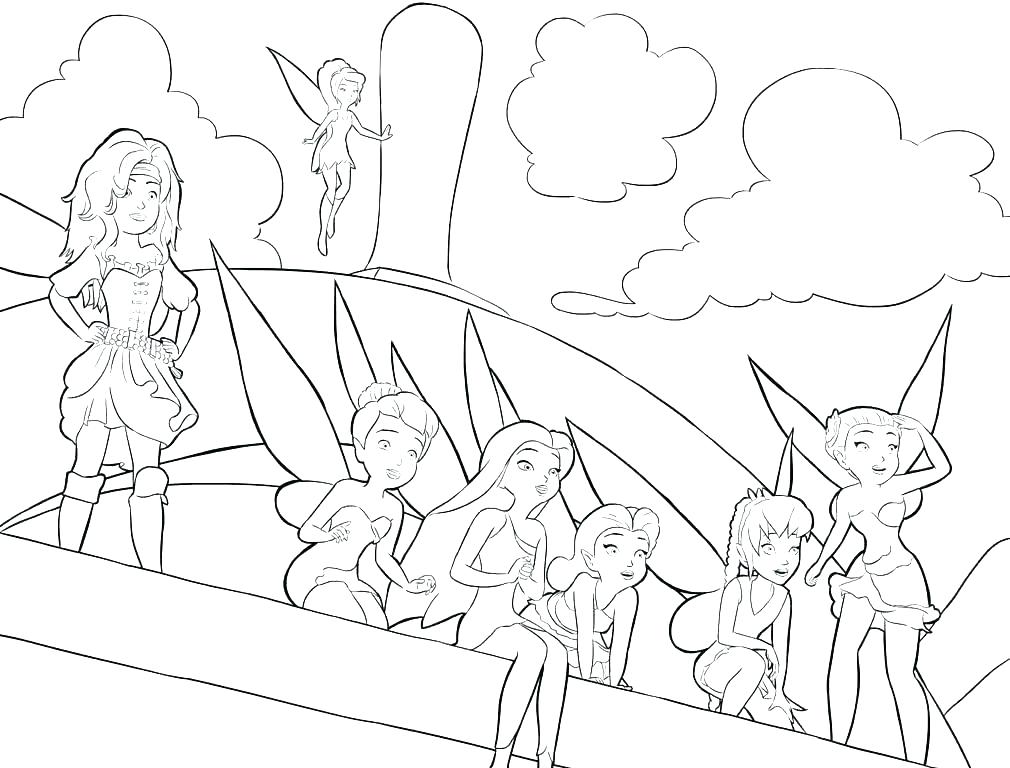 1010x768 Free Tinkerbell Coloring Pages
