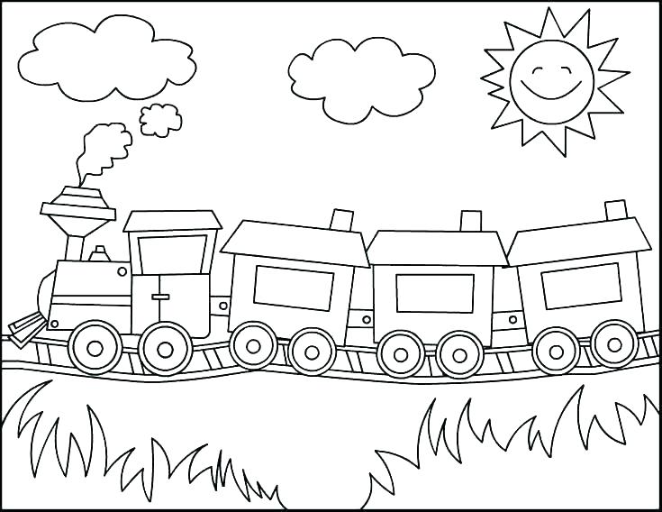 735x568 Train Coloring Page Printable Train Sheet Music Kids Coloring Free