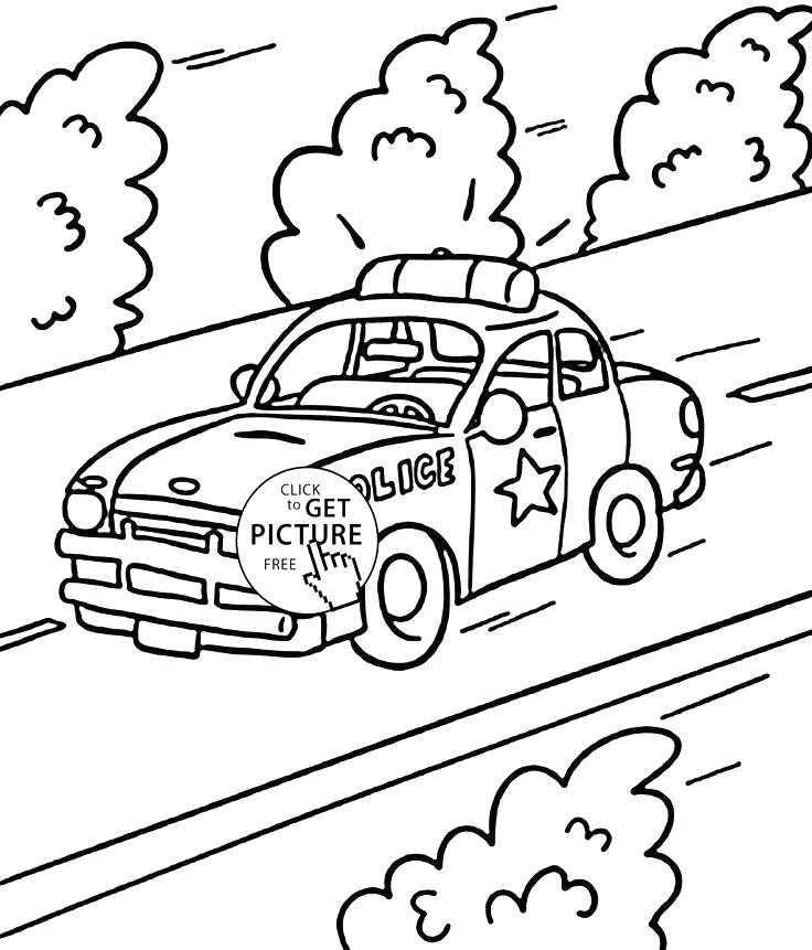 736x861 Road Coloring Page Transportation Coloring Police Car On The Road