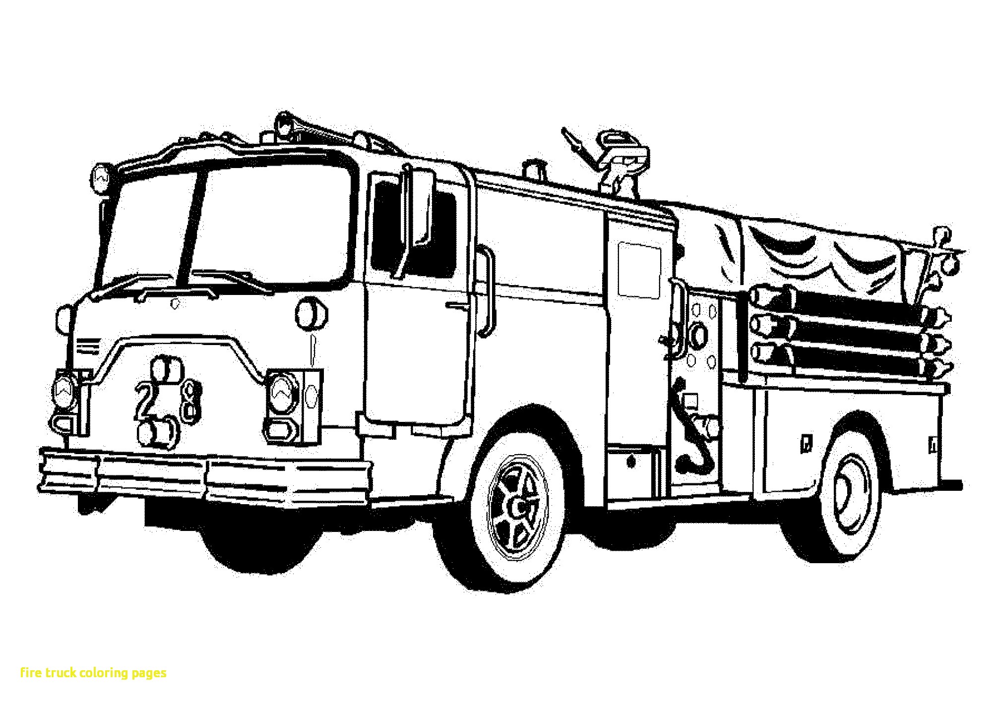 2000x1414 Fire Truck Coloring Pages Vehicles Video With Colors For Kids