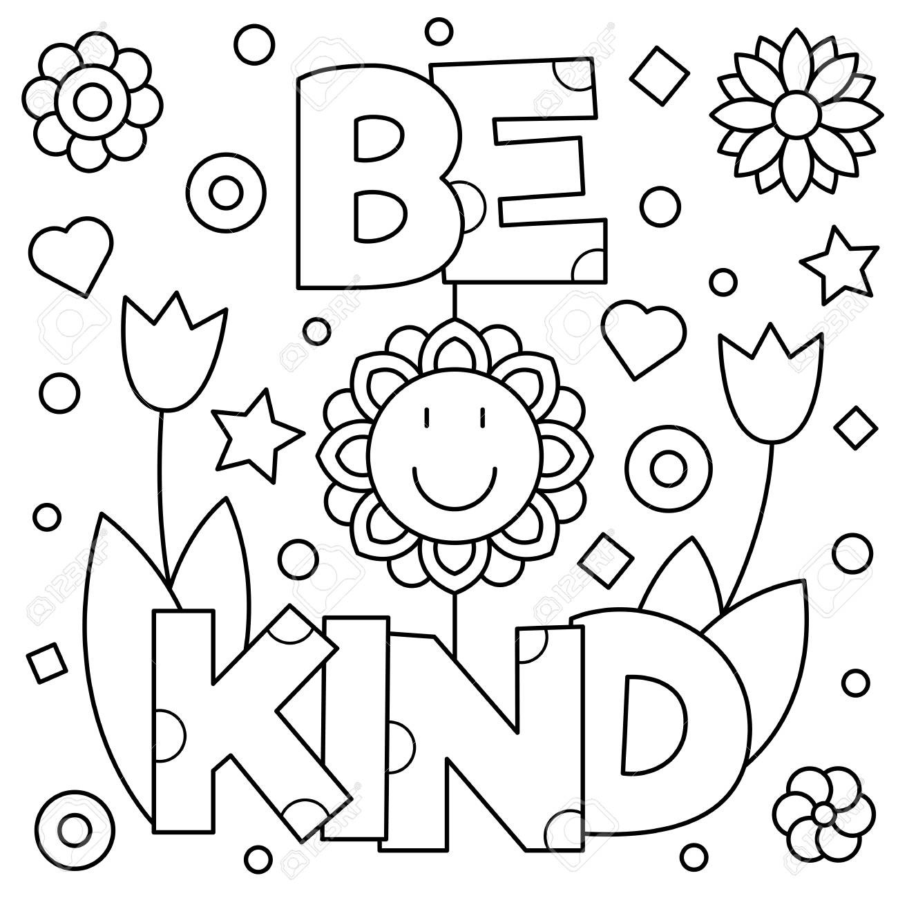 1300x1300 Free Vector Coloring Pages Beautiful Be Kind Coloring Page Black