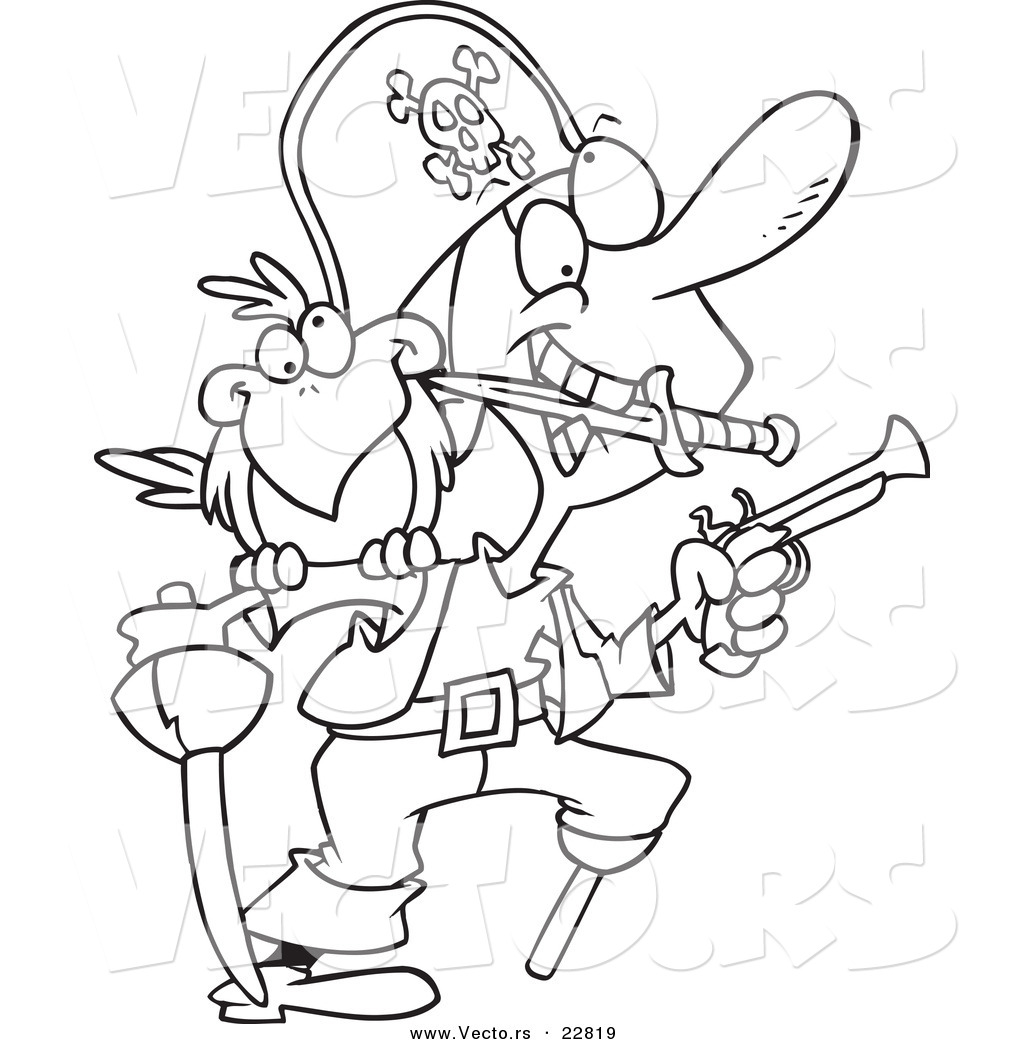 1024x1044 Vector Of A Cartoon Armed Pirate