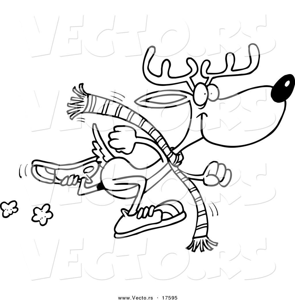 1024x1044 Vector Of A Cartoon Running Reindeer