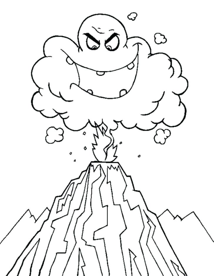 728x937 Volcano Coloring Page Volcano Coloring Pages Volcano Coloring
