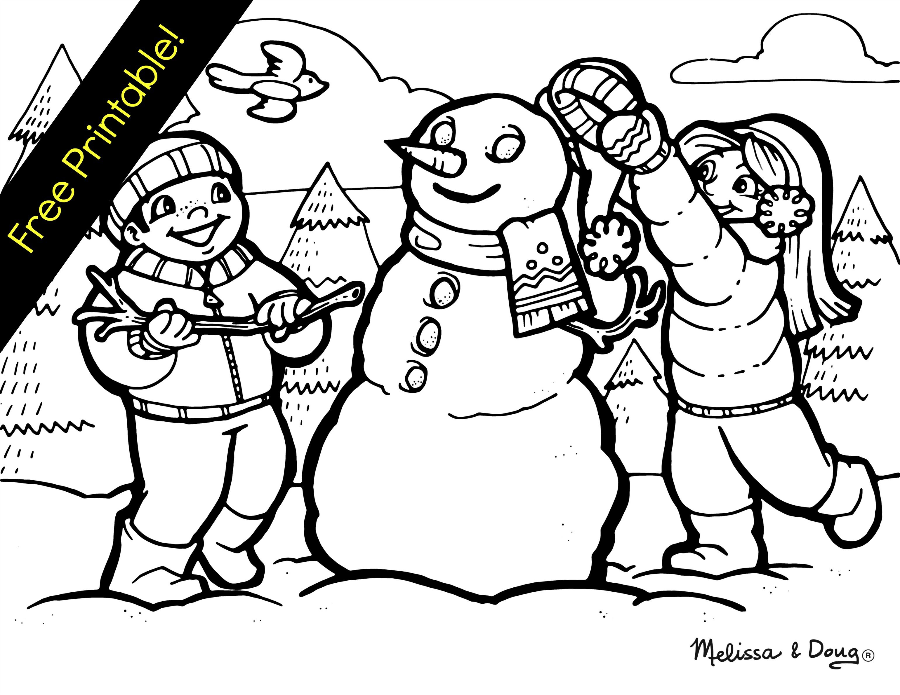 3082x2382 Winter Themed Coloring Page Snowman Pumpkin Patch Care