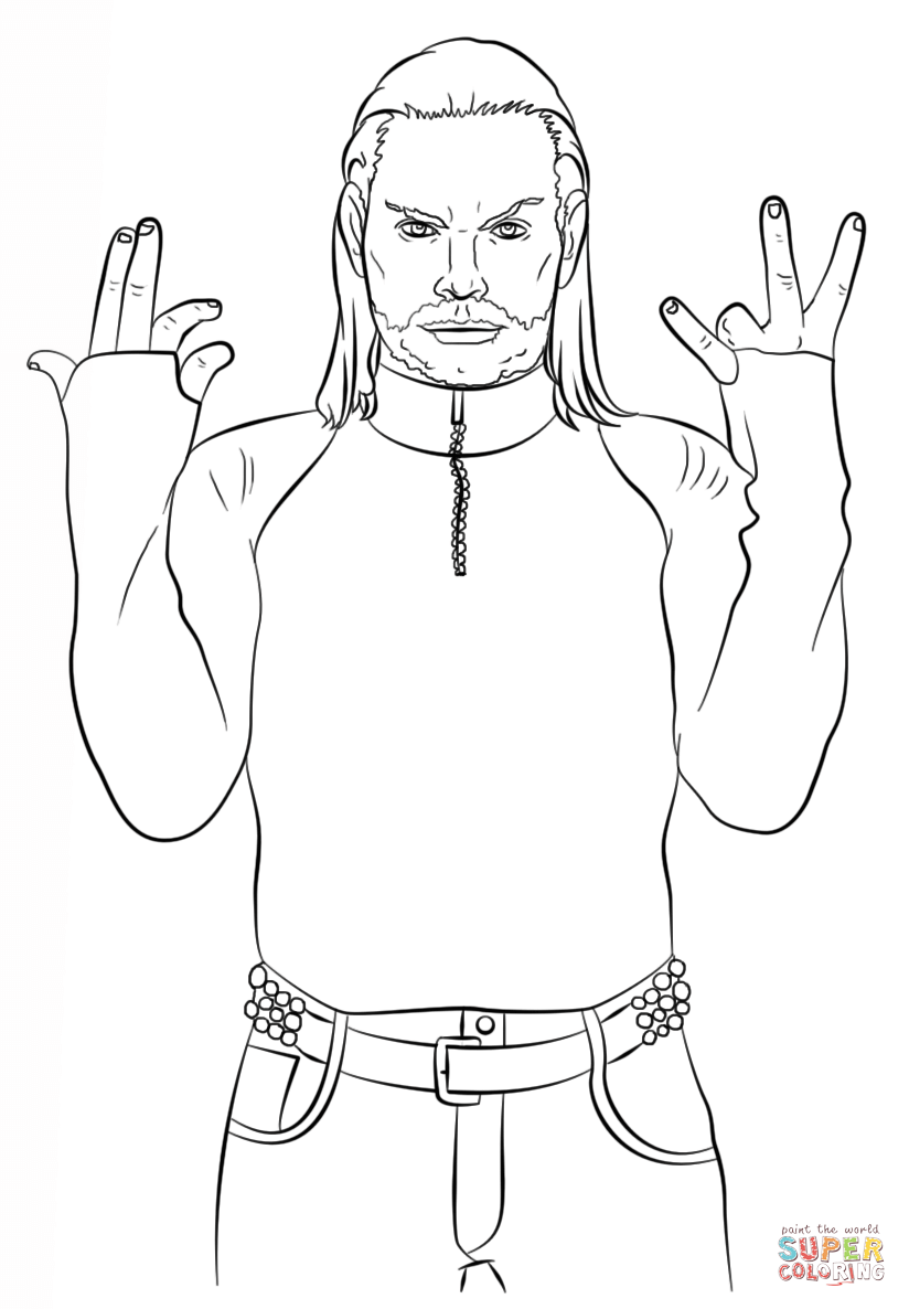 824x1186 Wwe Coloring Pages Jeff Hardy