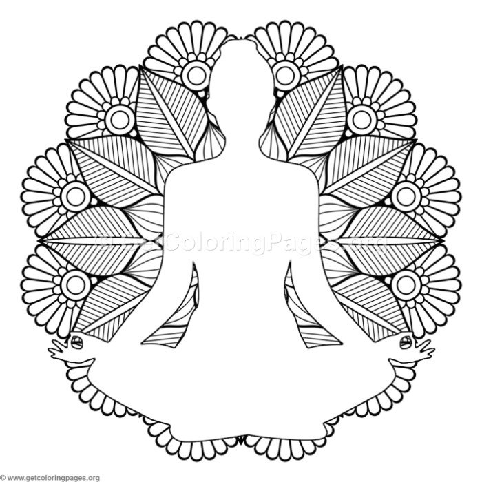 700x700 Sitting Yoga Pose Mandala Coloring Pages