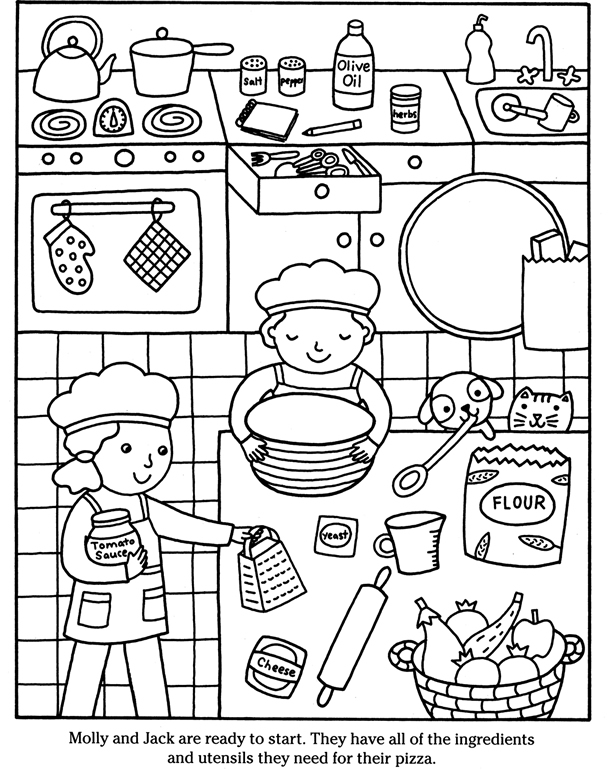 609x770 Color Cook Pizza Dover Publications Coloring Pages Edition