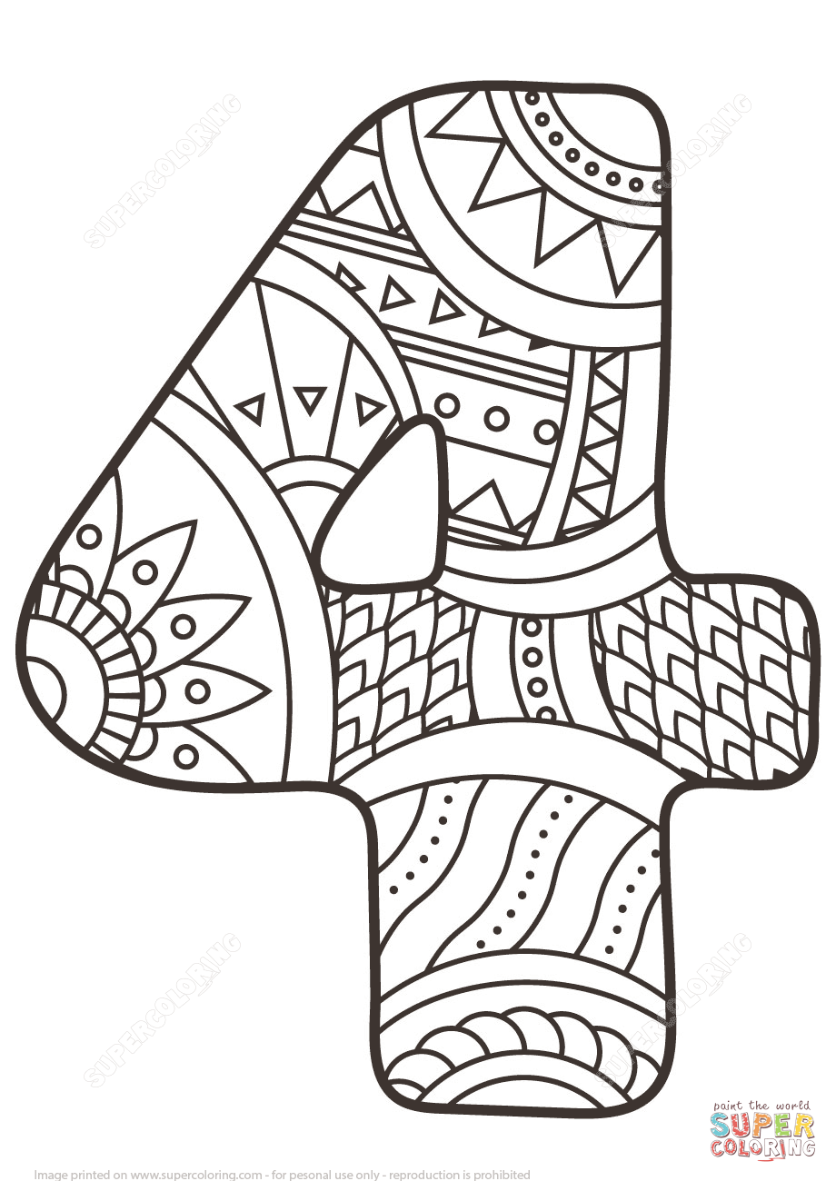 920x1300 Number Zentangle Coloring Page Free Printable Pages Inside