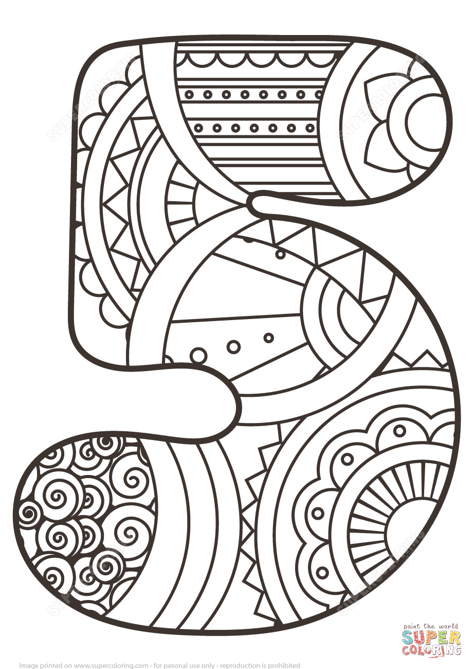 920x1300 Number Zentangle Coloring Page Free Printable Pages