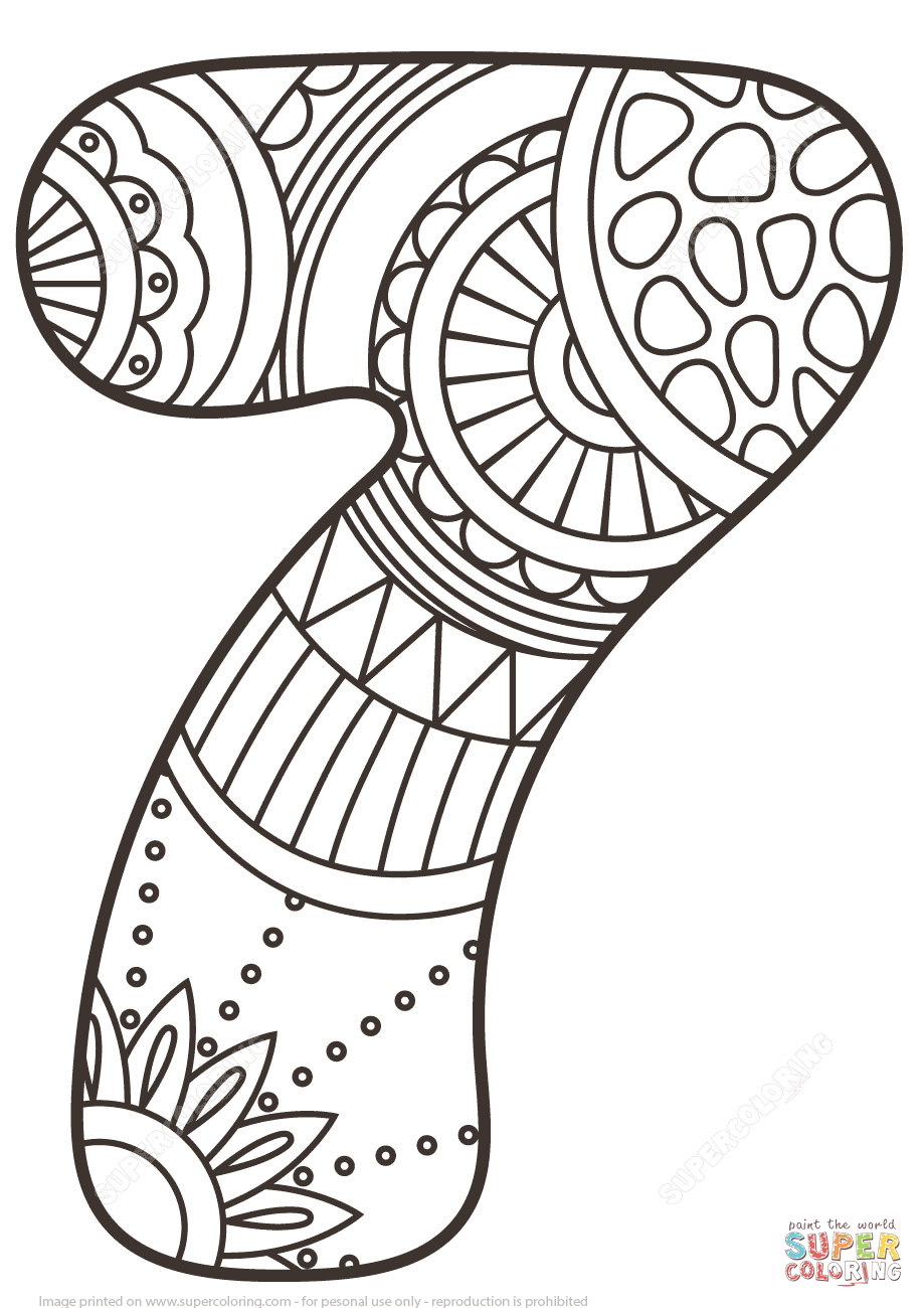 919x1300 Number Zentangle Coloring Page Free Printable Pages