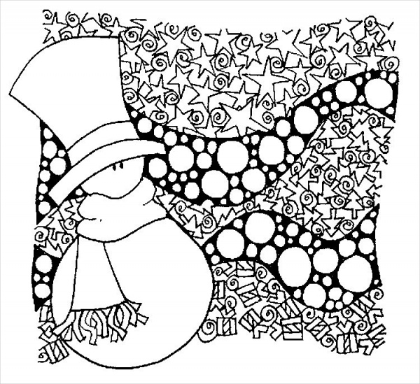 600x549 Christmas Zentangle Coloring Pages Best Of Free For Adults