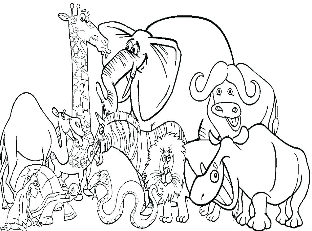 1007x745 Zoo Animals Coloring Page Animals Coloring Pages Printable Animal