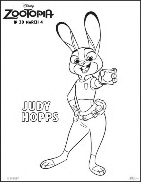 580x748 Official Disney Zootopia Coloring Sheets For The Kids! Click