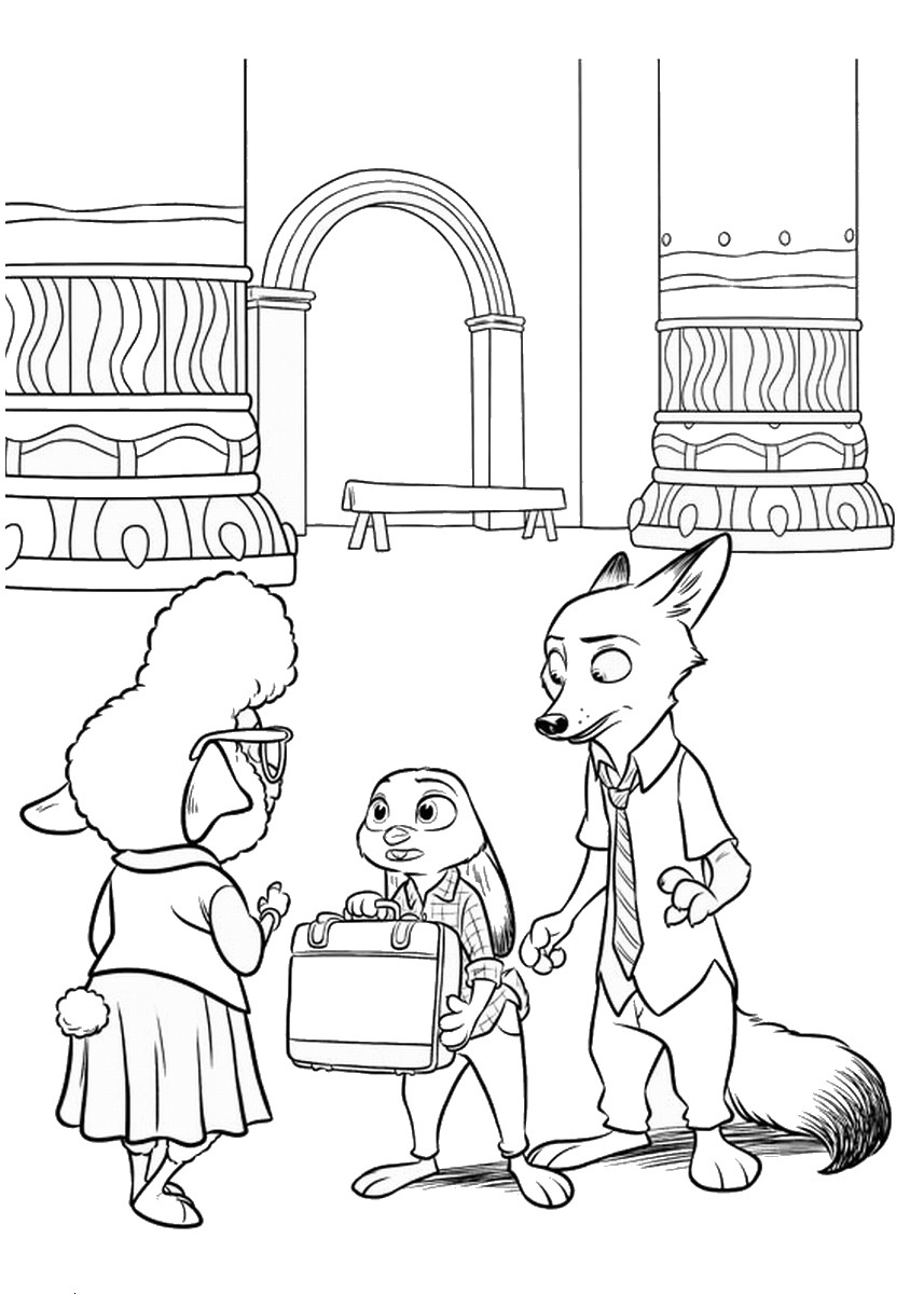 857x1200 Zootopia Coloring Pages