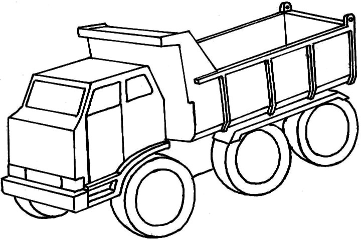 720x480 Standard Dump Truck Coloring Page