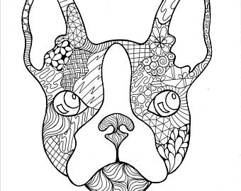 340x270 Zentangle Bulldog Etsy