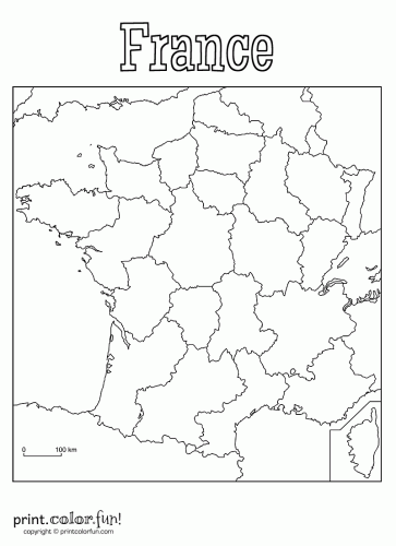 363x500 Blank Map Of France Coloring Page