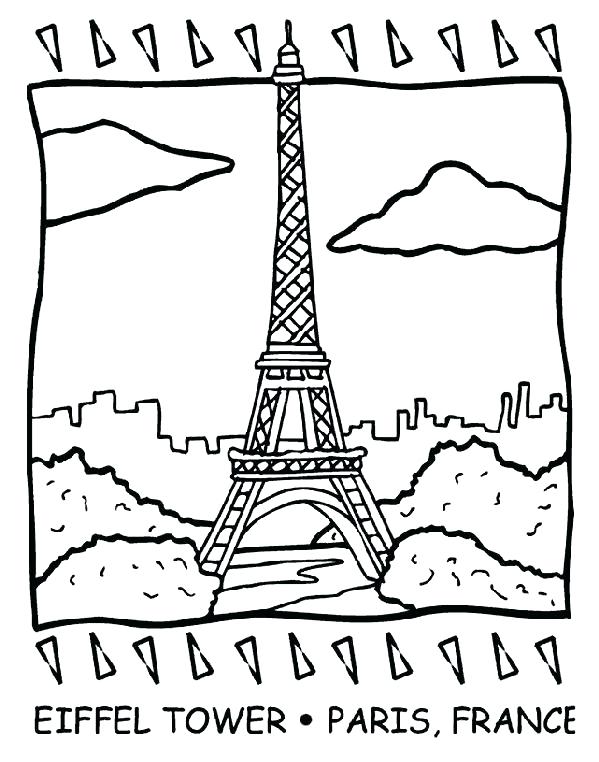599x762 French Coloring Page Coloring Page French Coloring Pages Tower