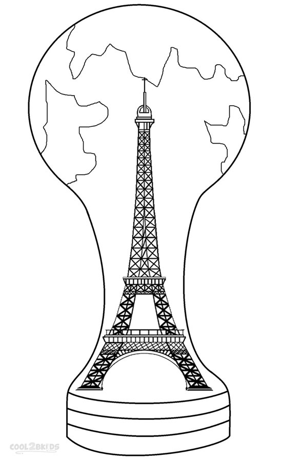550x900 Printable Eiffel Tower Coloring Pages For Kids