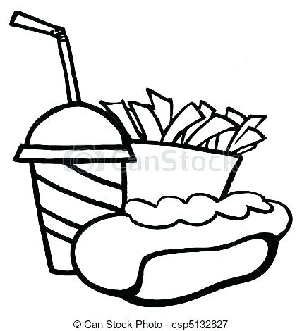428x470 French Fries Coloring Page French Fries Coloring Page Hot Dog