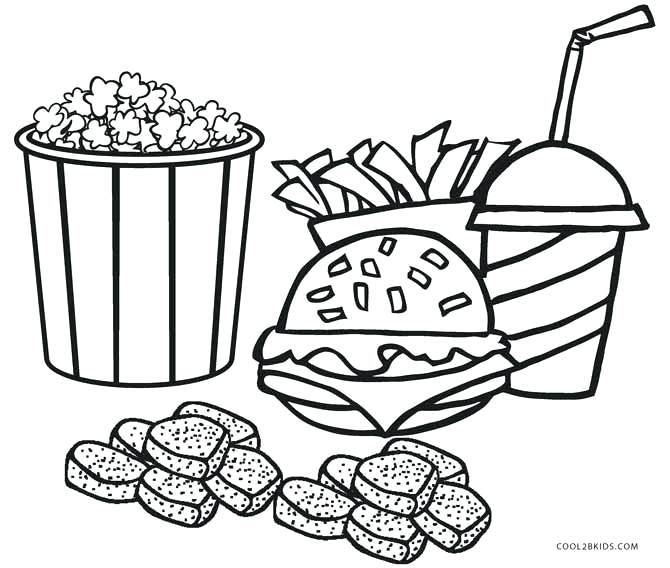 670x568 French Fries Coloring Page