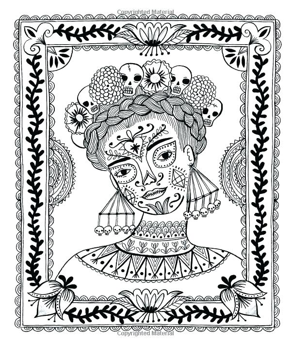 600x712 Frida Kahlo Coloring Pages Coloring Book Plus Colouring Search