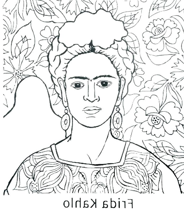 697x800 Frida Kahlo Coloring Pages Coloring Coloring Pages Play And Learn