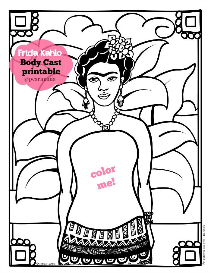 700x906 Frida Kahlo Coloring Pages