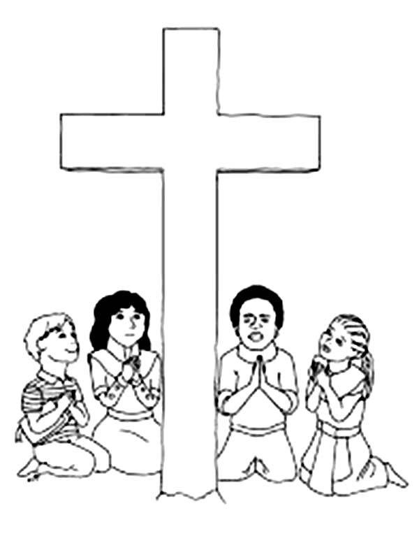 600x787 Good Friday Coloring Pages Praying For Jesus Batch Coloring