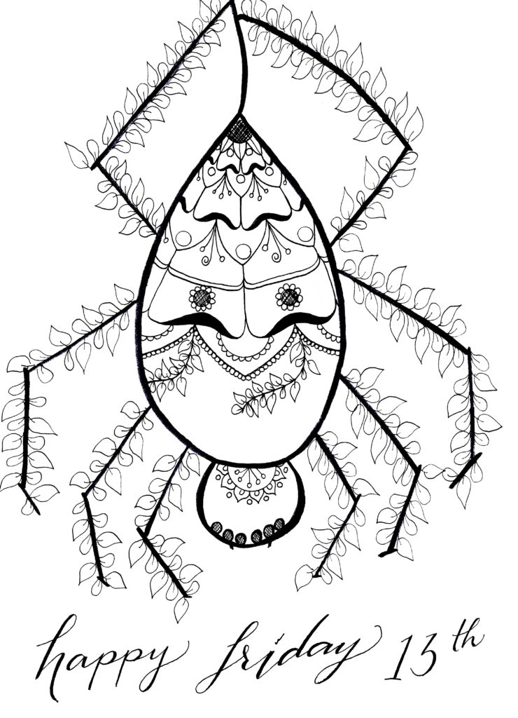 740x1024 Printable Coloring Page! Friday The Mandala Spider Art