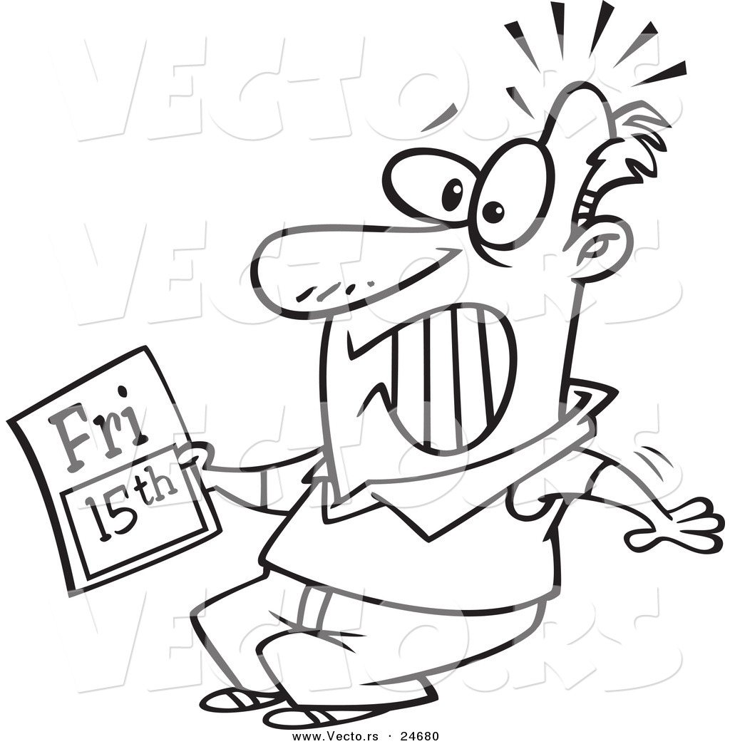 1024x1044 Vector Of A Cartoon Man Freaking Out Over Friday The Covered