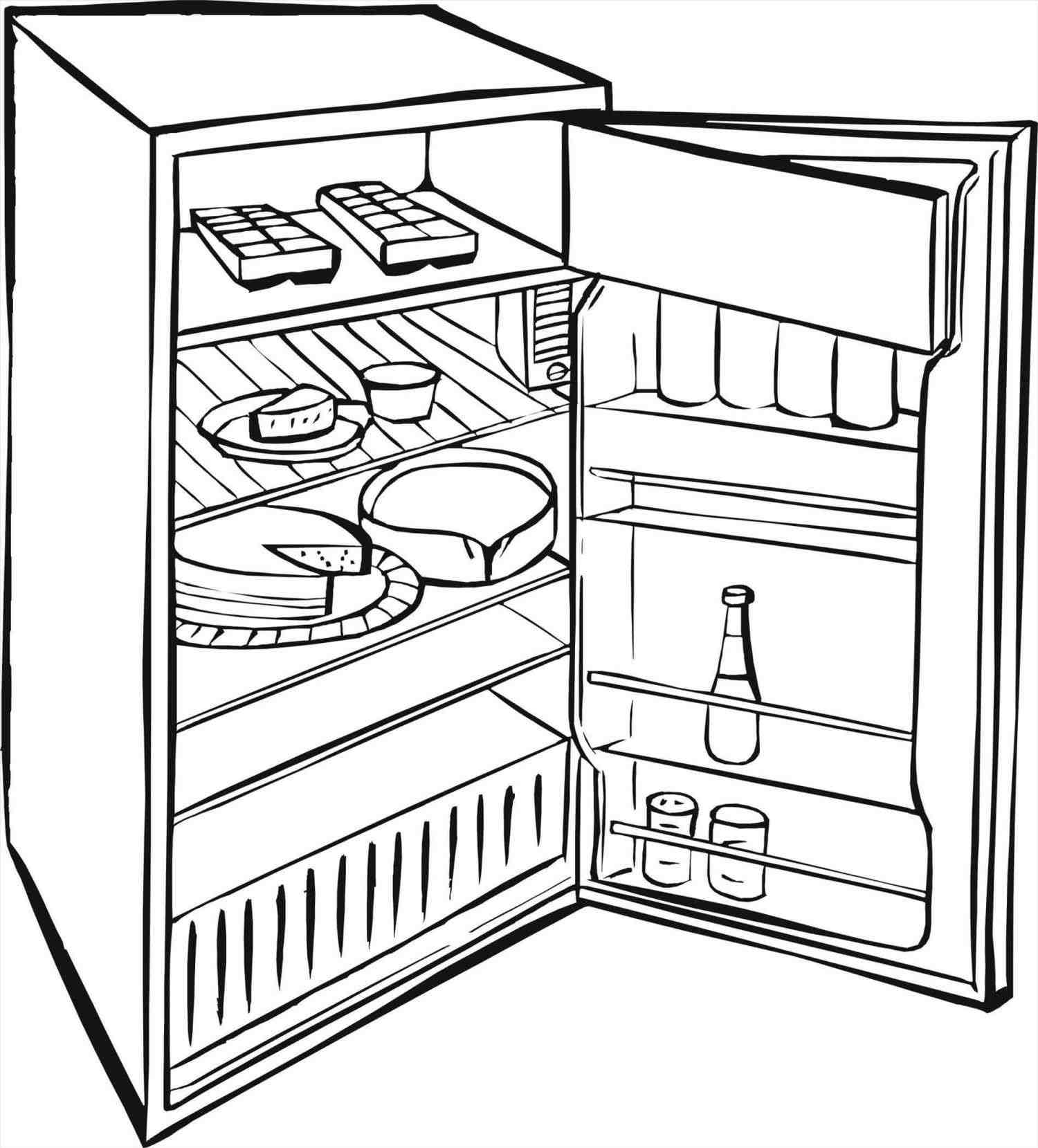 1500x1659 Open Refrigerator Coloring Page Fridge Drawing Datenlaborinfo