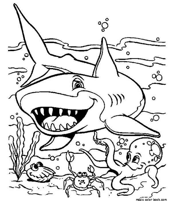 600x699 Sea Shark Coloring Pages To Print