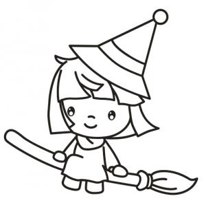 300x298 Witch Coloring Page