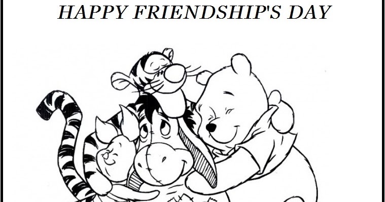 759x399 Printable Happy Friendship Day Winnie The Pooh And Friends
