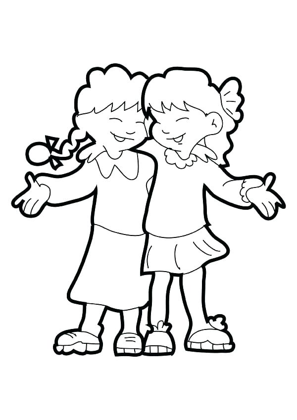 600x849 Friendship Coloring Pages Friendship Coloring Pages Friends