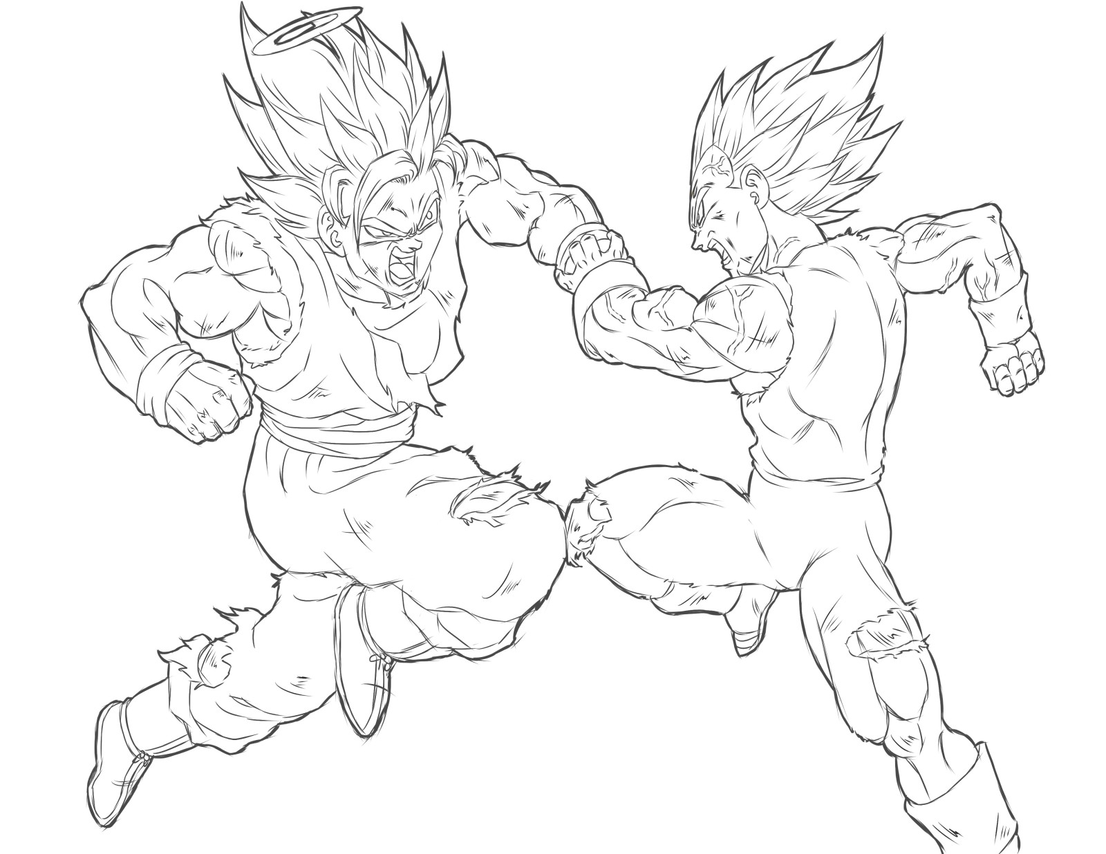 1600x1236 Goku Vs Vegeta Coloring Pages Games