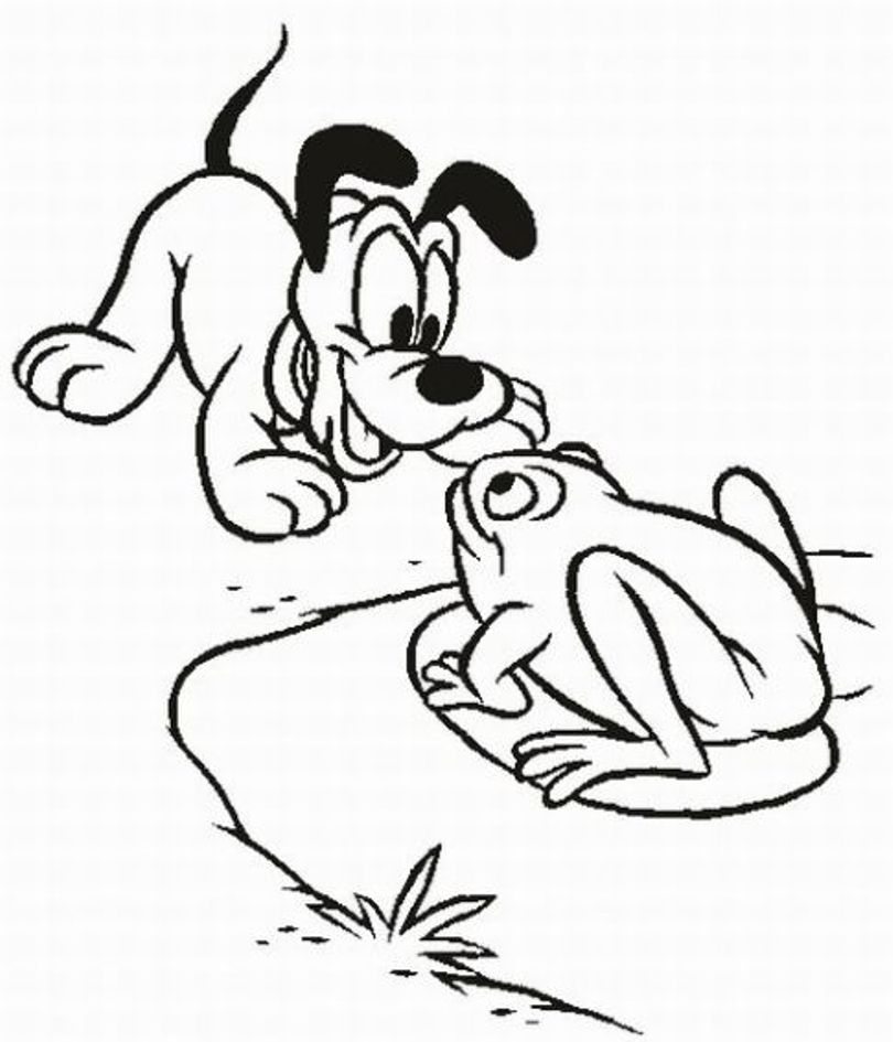810x945 Pluto Coloring Pages Seeing A Frog Cartoon Coloring Pages
