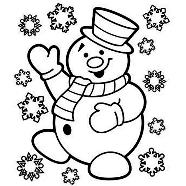 600x600 Christmas Snowman Coloring Pages
