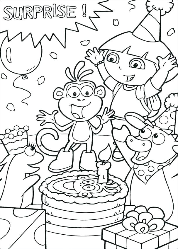 607x850 Kids And Animals Birthday Party Invitation Coloring Pages Kid