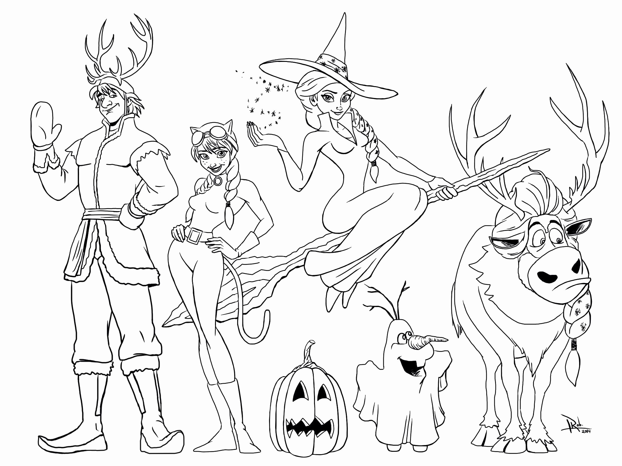 2048x1536 Halloween Coloring Pages Disney Characters All The Disney Frozen