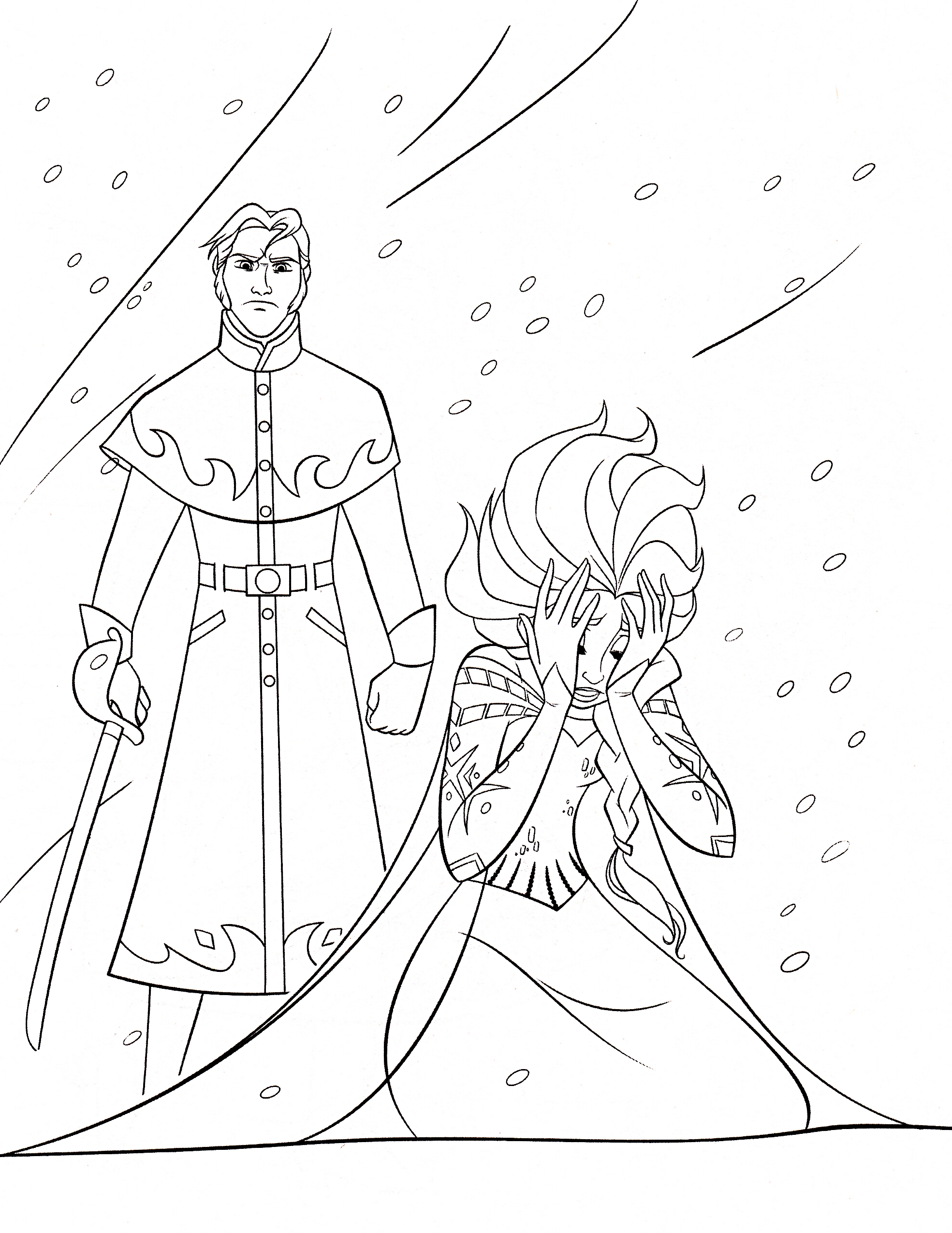 1969x2550 Walt Disney Coloring Pages Prince Hans And Queen Elsa